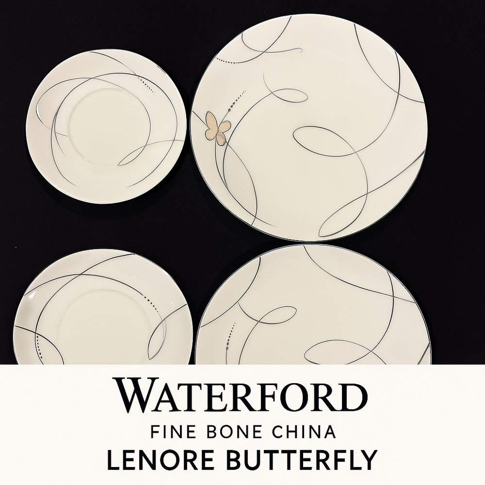 Waterford Fine Bone China - Lenore Butterfly 3-Piece Plate Set